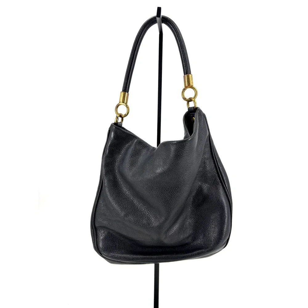 Marc by Marc‎ Jacobs Classic Q Hillier Hobo Black Pebbled Leather Shoulder Bag